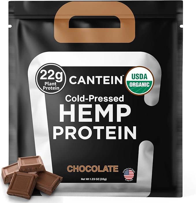 Organic Hemp Protein, Vegan Protein Powder, Plant Based Protein Powder, Non Dairy Protein, Lactose Free Natural Protein, Gluten Free- 1 Servings, Chocolate Sample