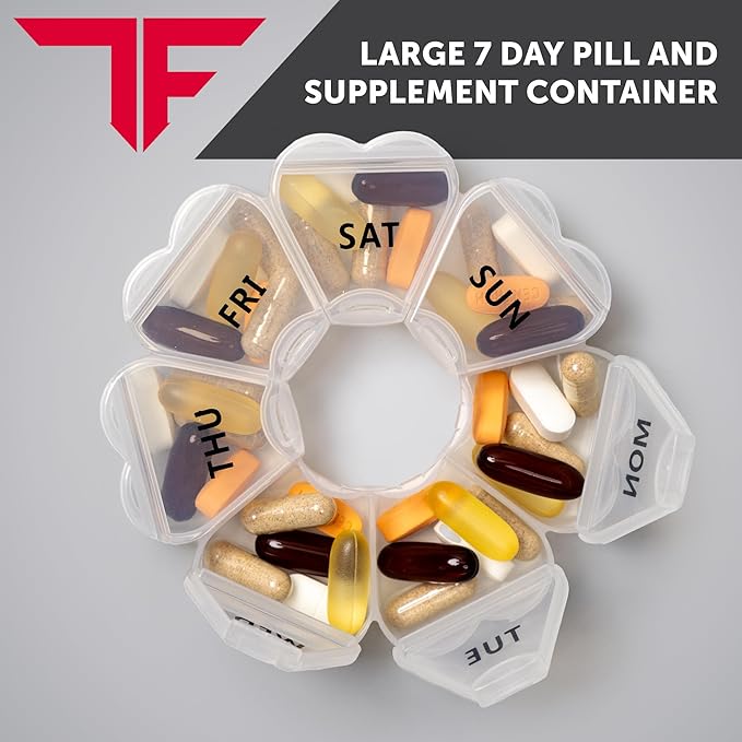 ThinkFit Large Black Meal Prep Lunch Bag, 8 Portion Control Containers, Pill Dispenser, Shaker Cup & 2 XL Reusable Ice Packs