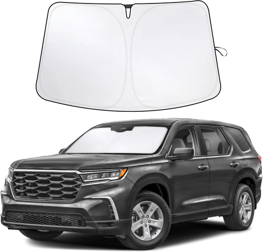 for Honda Pilot 2016-2024 2025- EcoNour Car Windshield Sunshade -240T Polyester Material Car Sun Visor -Reflector Blocks UV Rays - Foldable Sunshade Interior Protection Honda Pilot Accessories