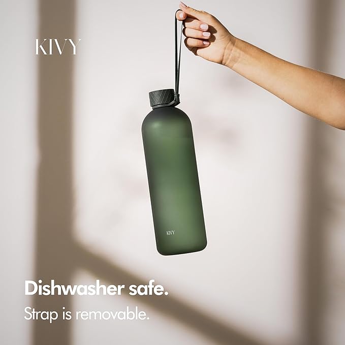 KIVY Slim Water Bottle 50oz [Lightweight & Shatterproof] - Reusable Tritan Water Bottle - Leak Proof Water Bottle for Women & Men - No Spill - Dishwasher Safe‚