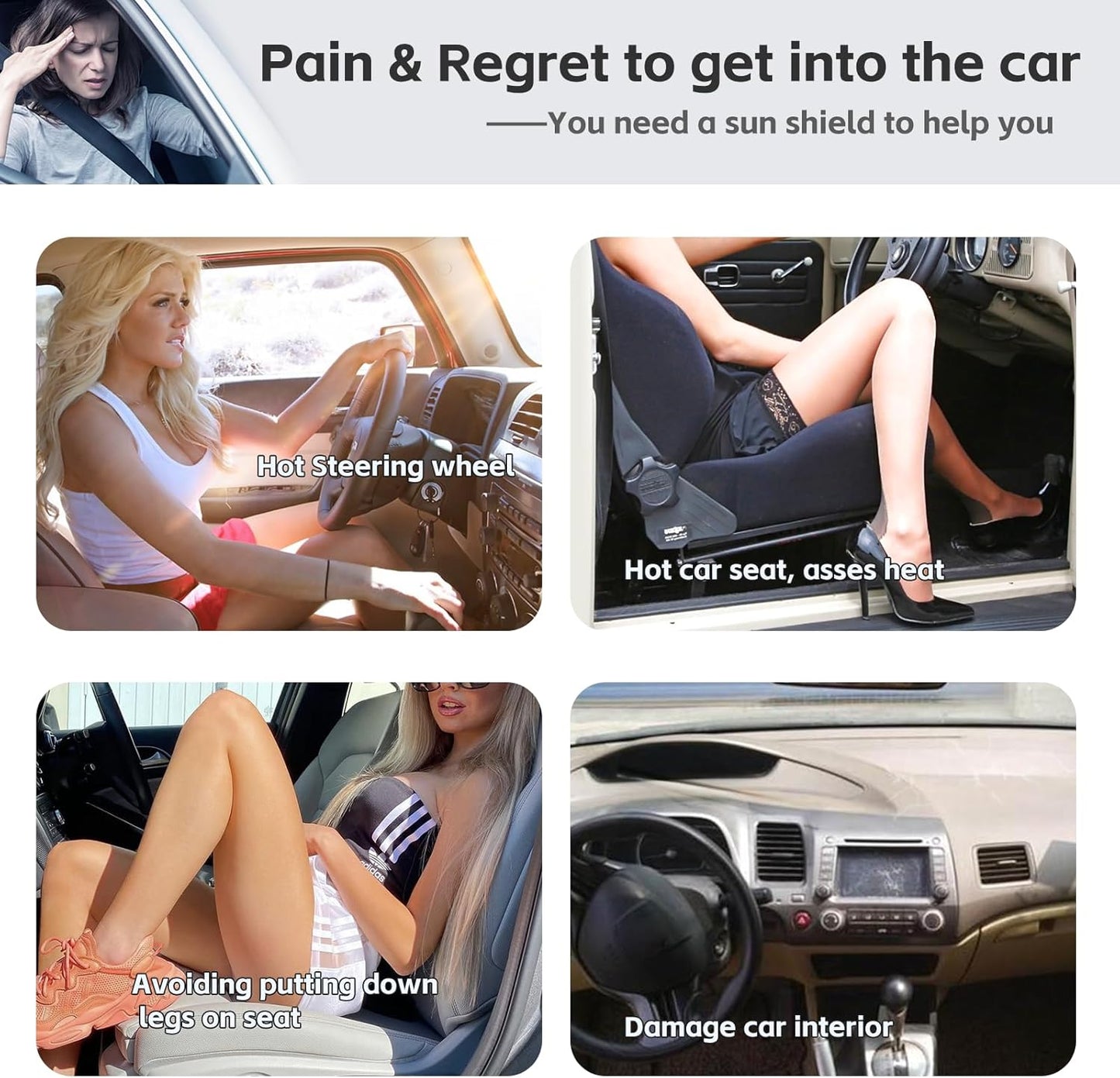 for Toyota Camry Sun Shade Sunshade Windshield Cover - 4 Layers Front Window Shade for Camry 2012-2017 Custom Fit Sun Visor - 240T Retractable Shade Blocks UV Rays Car Accessories