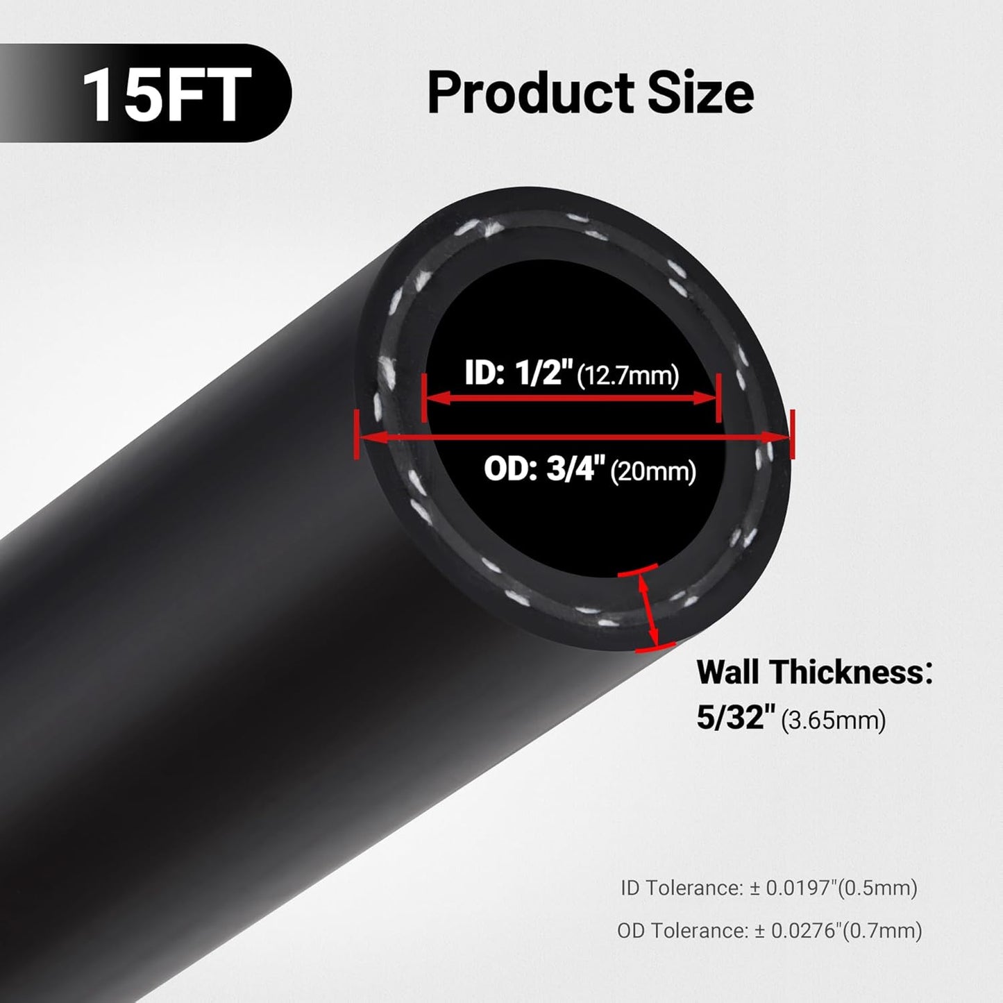 EVIL ENERGY 1/2" Heater Hose Coolant Radiator Straight 100PSI SAE 20R3 15FT Black