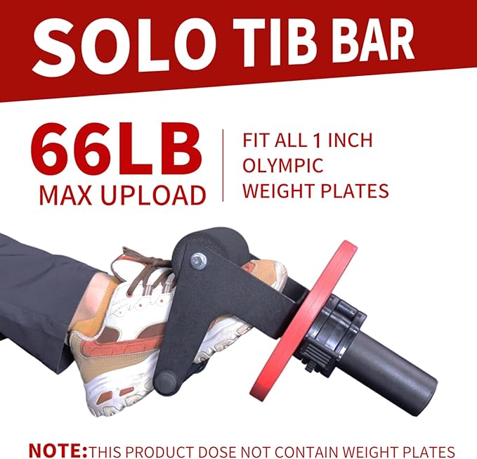 MARLANG Solo Tib Bar Tibialis Trainer Tibialis Bar Knees Over Toes Equipment Tibialis Raise Tibia Dorsi Calf Workout Machine Calves Workout Equipment Fit 2 Inch Weight Plates