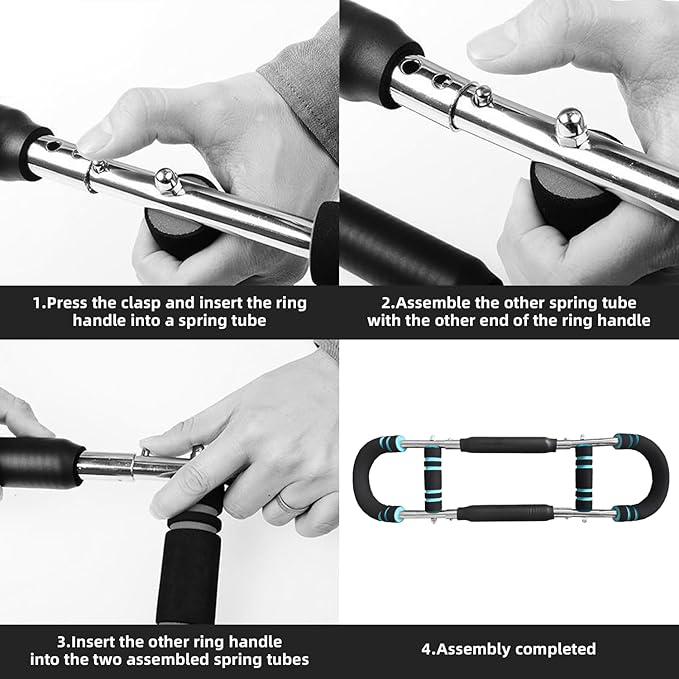 Twister Arm Trainer, 40-100lb Adjustable Chest Workout Equipment, Portable Power Twister Bar, 2025 New Adjustable Twister Arm Chest Exerciser，Detachable Design Fitness Anywhere