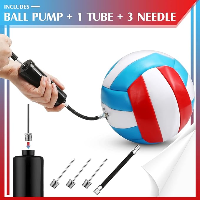 Vinsot 12Pcs Size 5 Recreational Volleyballs with Air Pump Regulation Soft Volleyball Ball for Outdoor Indoor Play Waterproof Volleyball Bulk for Beginner Gym Training Beach Swimming Pool