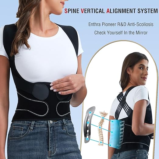 Back Brace Posture Corrector for Women and Men with Spine Vertical Alignment System, Lower Back Pain Relief, Back Straighter Instant Posture Corrector - Scoliosis