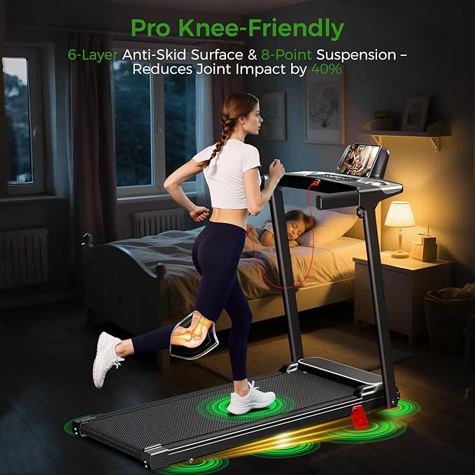 Portable Treadmill with Incline, 3.0HP Walking Pad with Handle Bar, 3-in-1 Foldable Treadmill for Home Office Small Space with Quiet Brushless, 300 LBS Capacity