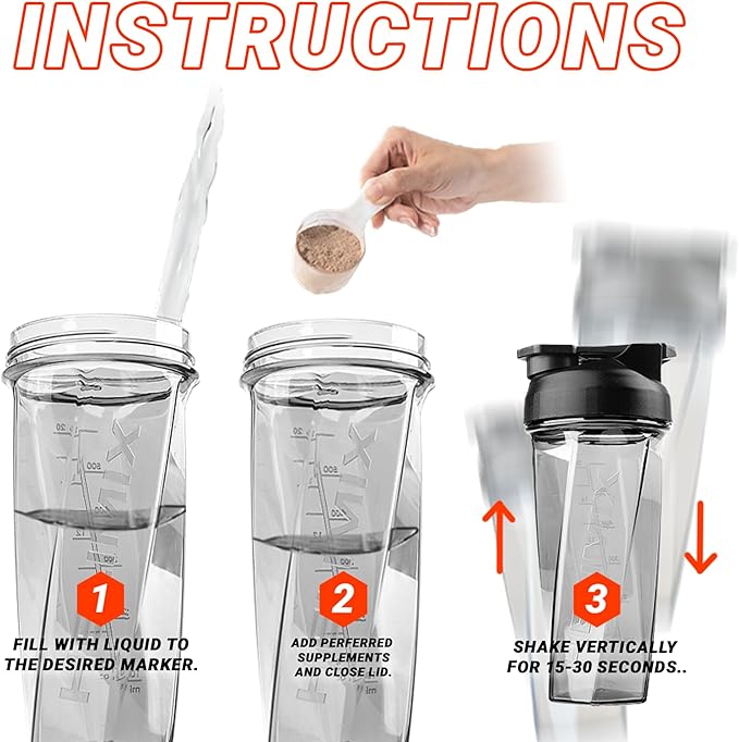 HELIMIX 2.0 Vortex Blender Shaker Bottle Holds upto 28oz | No Blending Ball or Whisk | USA Made | Portable Pre Workout Whey Protein Drink Shaker Cup | Mixes Cocktails Smoothies Shakes | Top Rack Safe