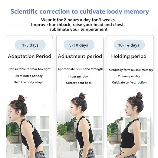 Smart Posture Corrector - Adjustable Upper Back Brace with Vibration Intelligent Posture Reminder, Posture Trainer for Kids, Help to Keep Right Posture (P2000)