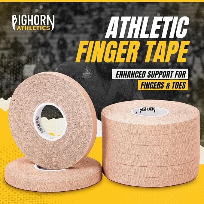 Bighorn Athletics Jiu Jitsu Finger Tape | Residue-Free Athletic Finger Tape for Sports & Injuries: Rock Climbing, Volleyball, Football, Basketball, Hands & Toes | 0.3-Inch x 45-feet, 8-Rolls, Nude