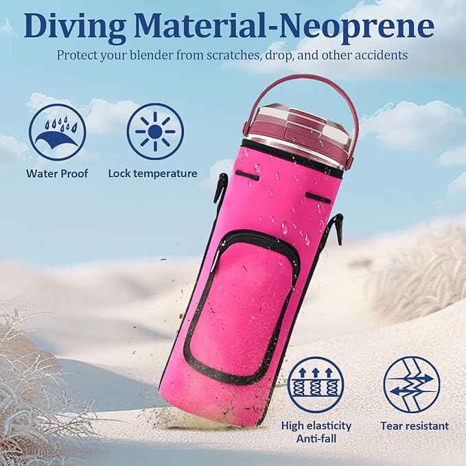 Storage Sleeve Bag for Ninja Blast Portable Blender with Shoulder Strap and Accessory Pocket Compatible with Ninja BC151NV/BC51NV/BC151BK/BC151CR/BC151EM/BC151PR/BC151WH Blast Portable Blender(Black)