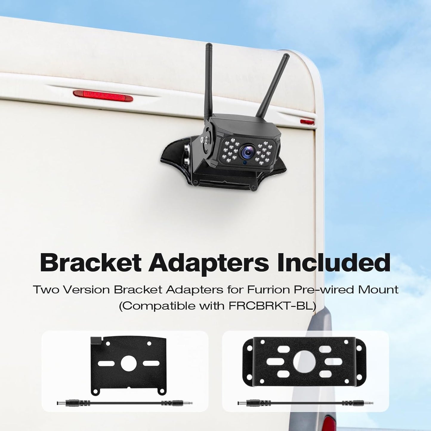 7 Inch Wireless RV Backup Camera System for Truck/Trailer/Camper/Bus, 1080P Dual/Quad Split Screen with DVR, Clear Night Vision, Support 4 Cameras, IP68 Waterproof Digital Wireless System