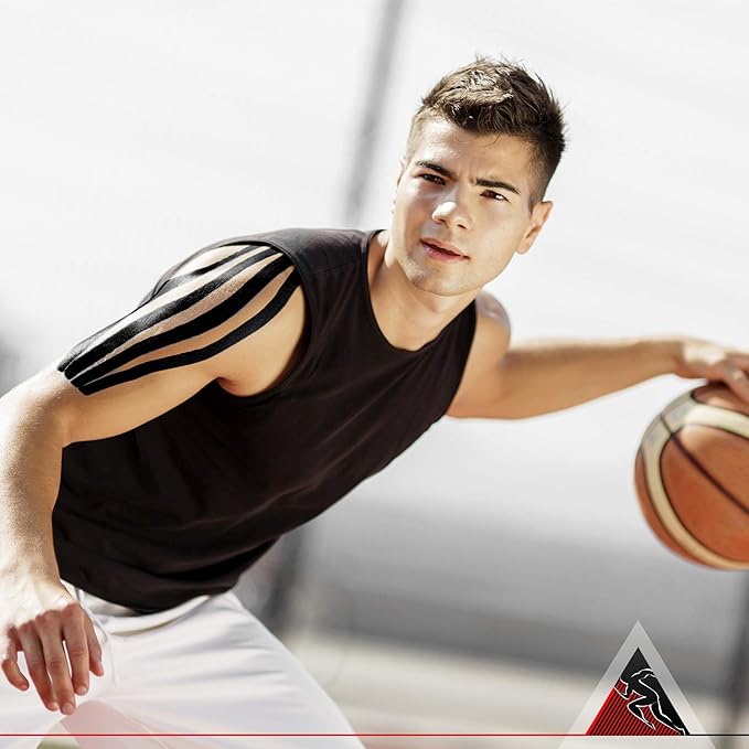 Kinesiology Tape Extra Wide 4" x 16.4' Roll - Supports Athletic Performance for Large Muscle Groups, Easy to Apply, Stays in Place for Days, Latex-Free, Waterproof