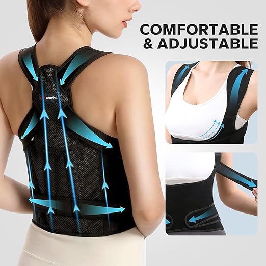 Posture Corrector for Men and Women, Adjustable Upper Back Support, Shoulder Alignment Brace for Better Posture and Daily Comfort – Wearable Under Clothes (Medium)