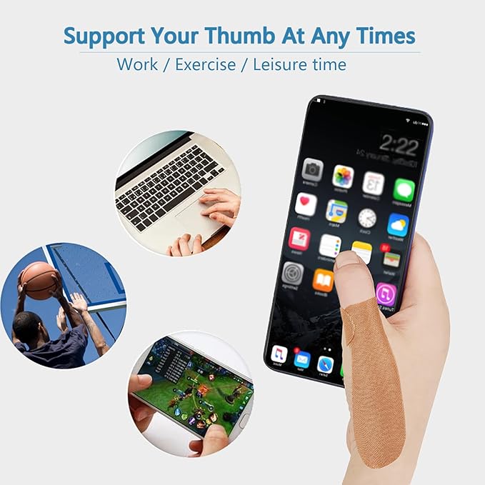 Thumb Support Tape for Arthritis Pain Relief 20 Sheet (40 PCS), Adjustable Elastic Self-Adhesive Thumb Bandage, Trigger Finger Patch for Sports Housework Joint Stability & Injury Recovery