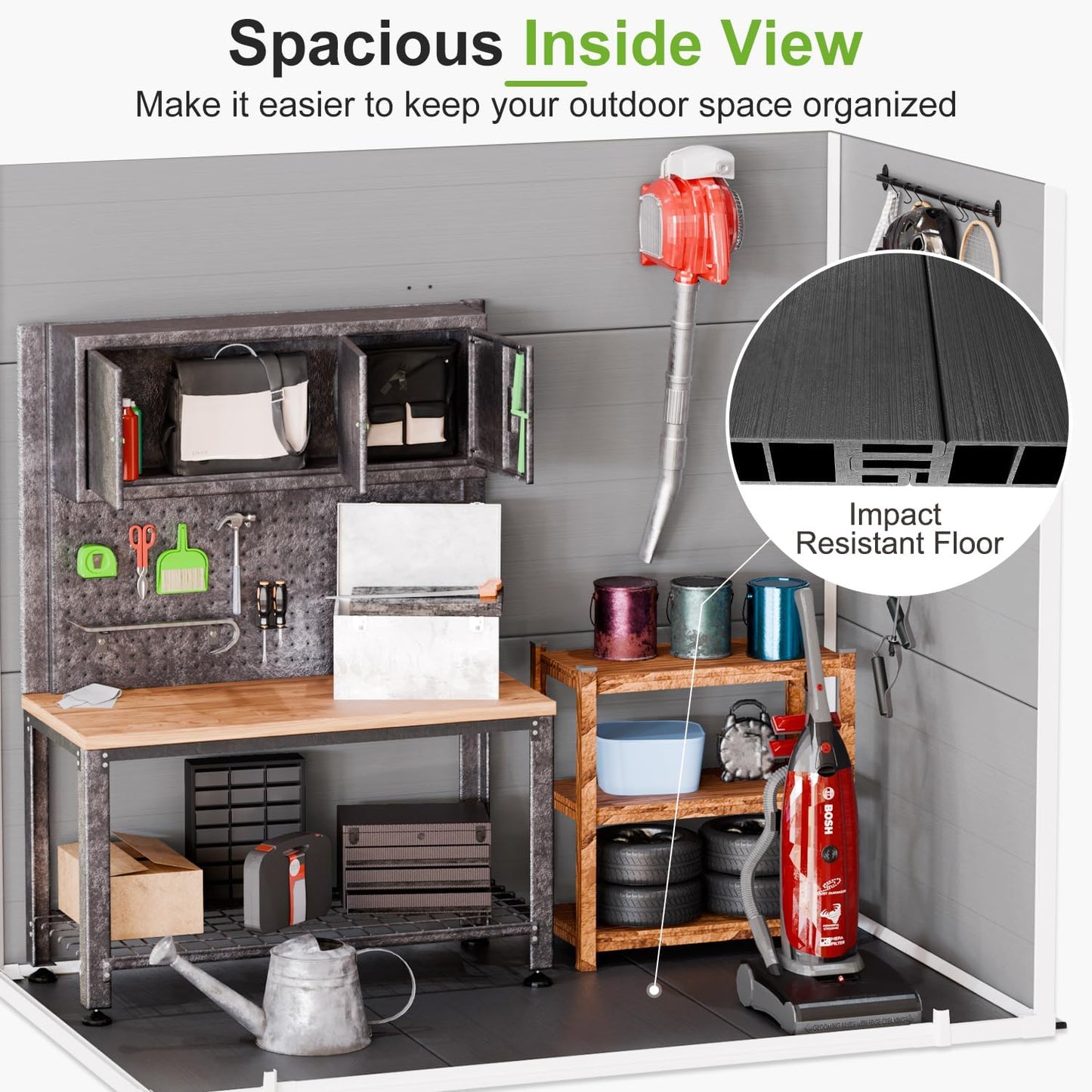 6x3 Shed Resin Outdoor Storage with Floor Included, Waterproof Lockable Small Plastic Garden Tool Shed Cabinet