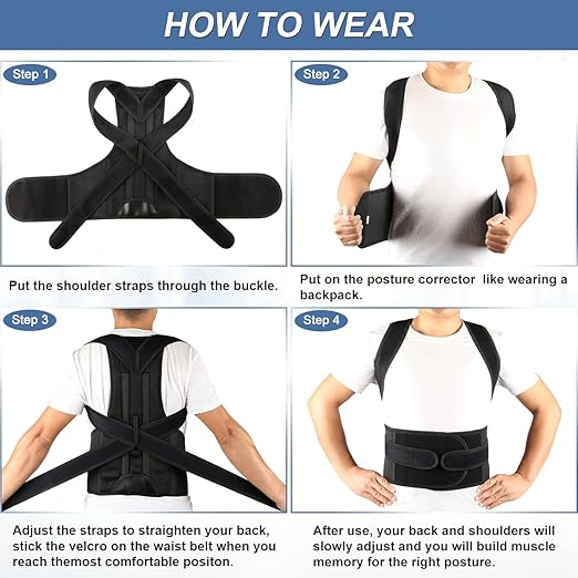 Back Brace Posture Corrector for Women and Men - Adjustable Posture Back Brace for Upper and Lower Back Pain Relief - Improve Back Posture and Lumbar Support,XX-Large(Waist:42-48 Inches)