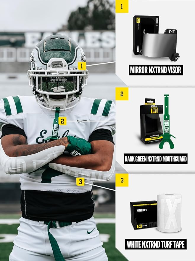 Nxtrnd TRF Turf Tape Football, Extra Wide Kinesiology Tape, Protects from Turf Burn (White)