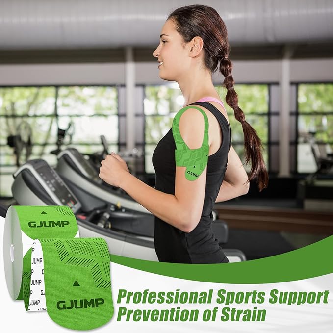 Kinesiology Tape, Original Cotton Elastic Athletic Tape for Muscle Strain Relief & Joint Support, 40 Count Precut Strips 2 Rolls, Waterproof & Breathable Sports Tape for Support and Recovery