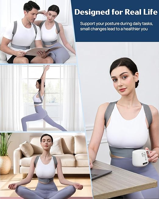 OFIR Revolutionary Upper Back Brace Posture Corrector for Women & Men, Effective Back Straightener Posture Corrector for Men, Adjustable Upper Support Shoulder Neck and Spine for Scoliosis, Hunchback