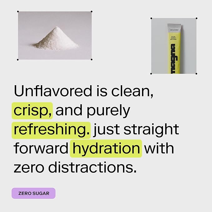 MAGNA Electrolyte Powder Drink Mix for Hydration, Energy & Focus Support with Magnesium L Threonate, Malate & Glycinate, Sodium, Potassium, Vitamin D, B6 & B12, Unflavored, 7 Servings