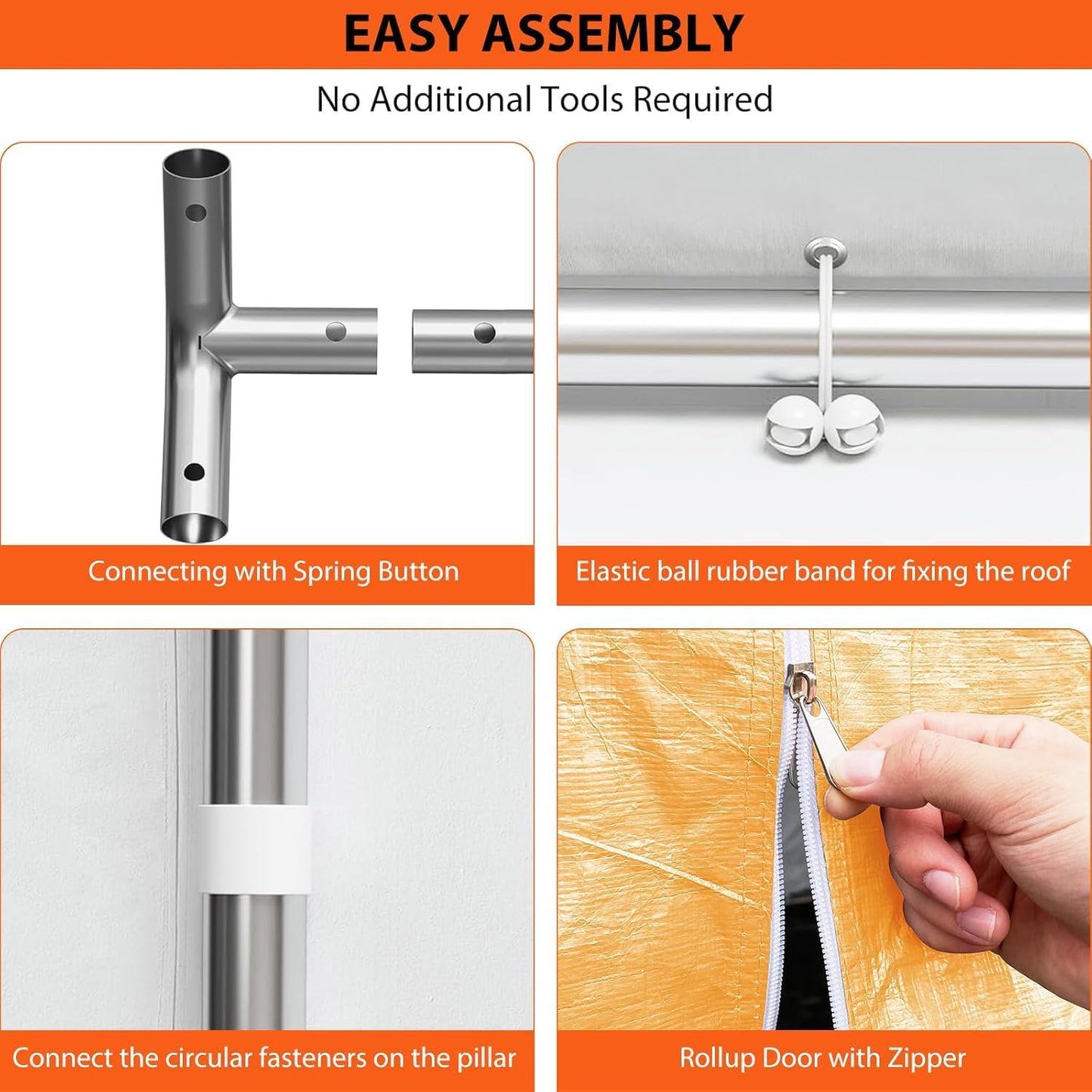 Heavy Duty Carport 13x25 FT Oversized Portable Garage with 4 Doors & 4 Windows, Reinforced Frame, All Weather Protection Outdoor Shelter Canopy for Cars, Boats, Trucks, BBQ and Gatherings (Yellow)