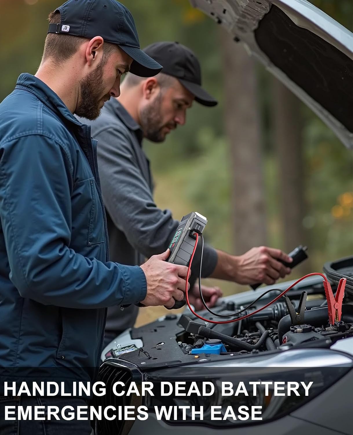 Battery Jumper Starter Portable 6000A Car Jump Starter, 12V Jump Box for Car Battery Charger Power Pack for 8.5L Gas/7L Diesel, QC 18W, Large Screen, Lights