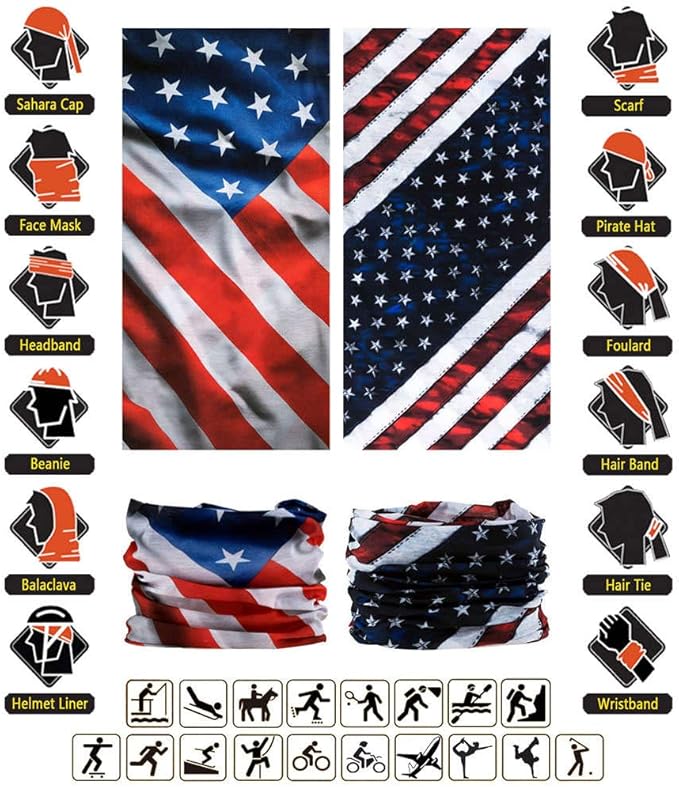 Headband Neck Gaiter Head Wrap Headwear Face Mask Magic Scarf Bandana for Men and Women