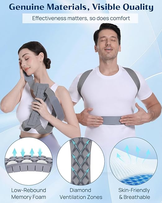OFIR Revolutionary Upper Back Brace Posture Corrector for Women & Men, Effective Back Straightener Posture Corrector for Men, Adjustable Upper Support Shoulder Neck and Spine for Scoliosis, Hunchback