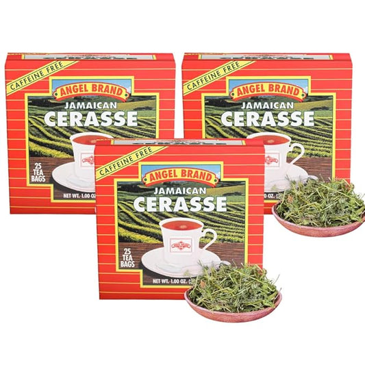 Angel Brand Cerasse Tea Bags Jamaican 25 – Pack of 3 – Herbal Tea for Cleansing, Detox, &
