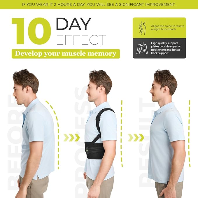 Posture Corrector for Back Support: Relief Shoulder Lumbar Upper Lower Pain for Hunchback Scoliosis - Adjustable Back Brace for Women & Men (Small/M)