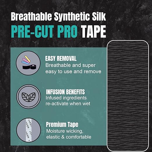 Heali Kinesiology Tape with Magnesium and Menthol, 20 Pcs Precut Strips, K Tape Roll, Knees, Physical Therapy Sports Tape for Muscle and Joint Pain Relief, Water Resistant, Black Zebra