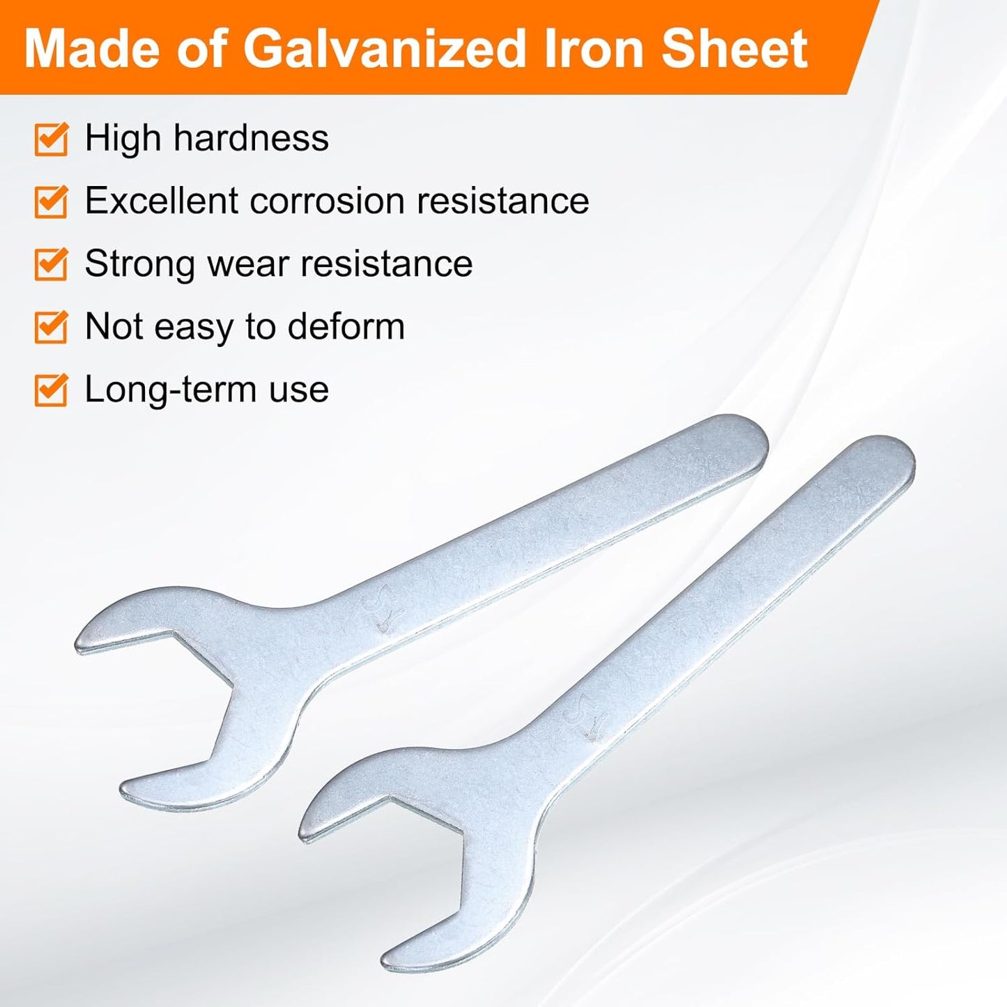 HARFINGTON 10pcs Small Wrench 27x140x2.6mm Metric U-Shaped Single Open Ended Spanner Super Thin Flat Head Galvanizing Wrench for Automotive Repair Furniture Assembly