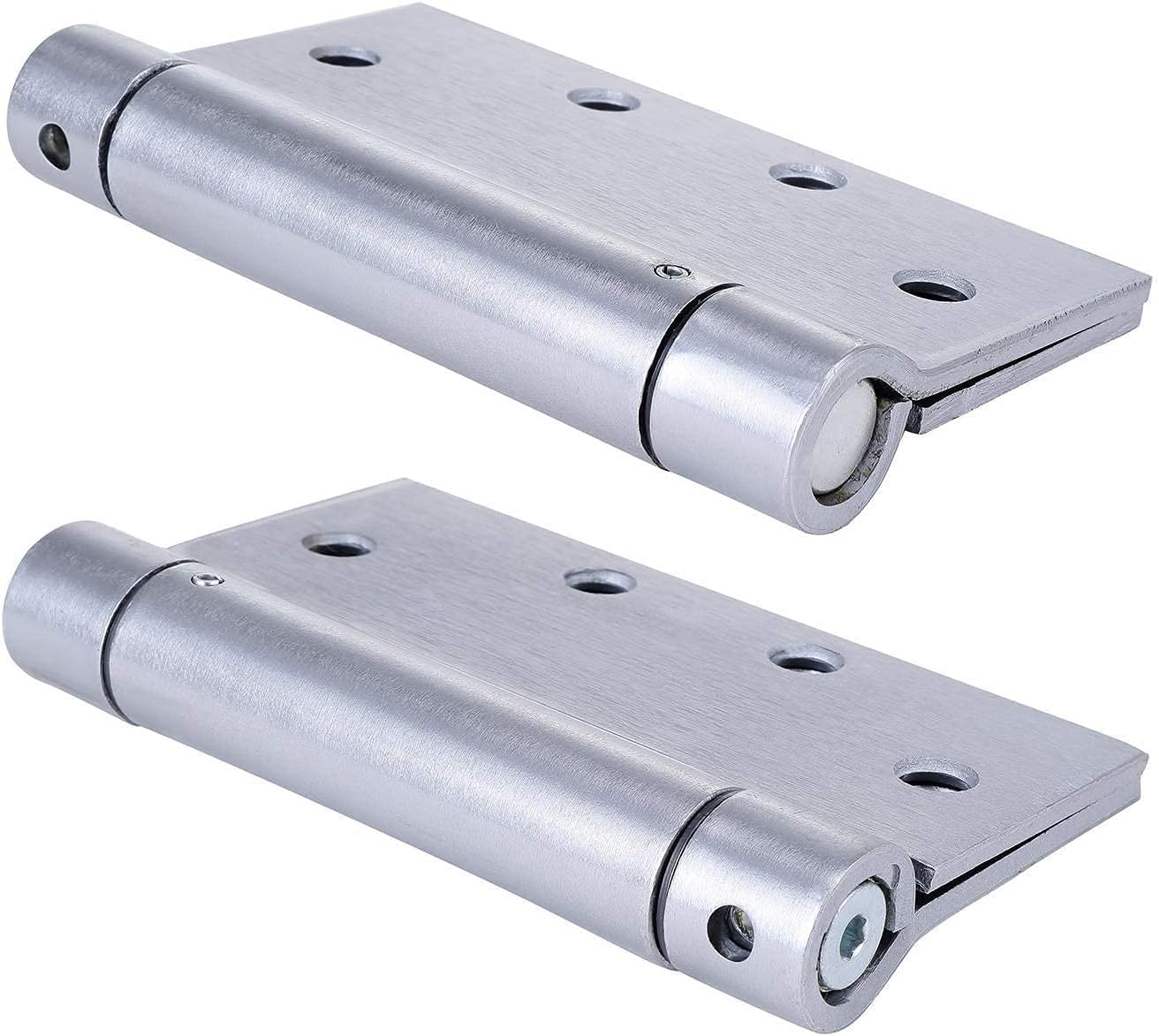 2 Pack - 4.5"x4.5" Stainless Steel Self Closing Reversible Door Hinge - Heavy Duty Commercial Spring Door Hinge - UL Listed with Complete Installation Hardware