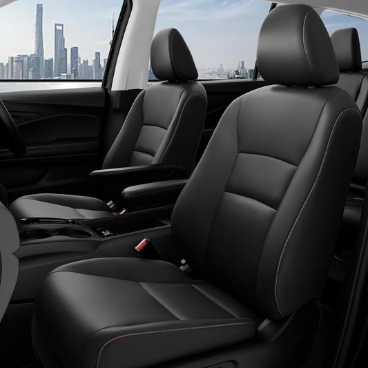 for Honda Pilot Seat Covers, Car Seat Protectors Full Set Custom Fit Pilot Elite,Black Edition 2016 2017 2018 2019 2020 2021 2022-7 Seats, Faux Leather Full Coverage Waterproof, Black Red