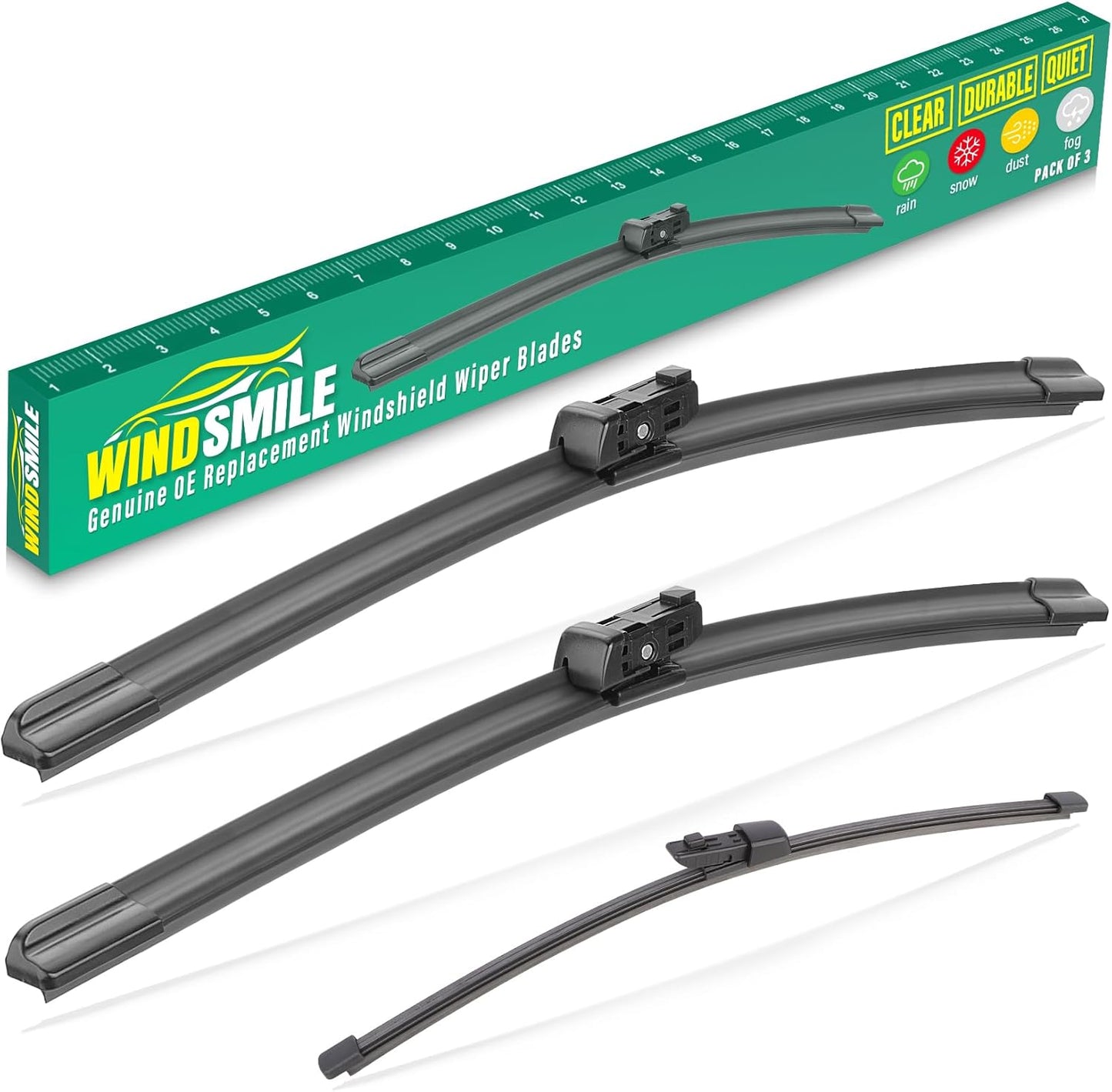 26" 22" 12" Windshield Wiper Blades Replacement for VW Volkswagen Atlas 2018 2019 2020 2021 2022 Premium All Weather Wiper Blade -OEM Quality(3 of Set)