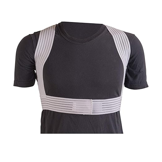 DMI Posture Corrector, Unisex, White, Criss-Cross Foam Bands, Extra Large, 46" to 48" Chest Size