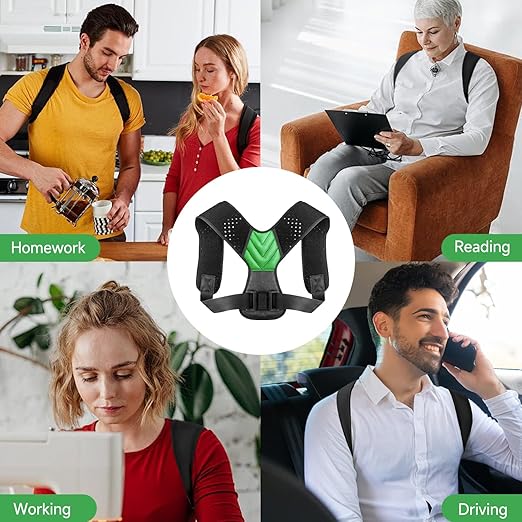 Posture Corrector for Men and Women, Adjustable Shoulder Brace, Invisible Back Support Brace Shoulder Straightener for Neck Shoulder & Upper Back Pain Relief, Large