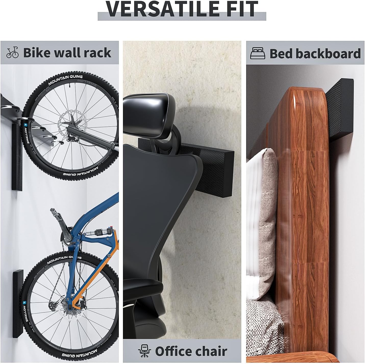 GWP04 Garage Wall Protector Car Door Protectors, Garage Accessories, Parking Stopper for Garage, Tool-Free, Designed in Germany (4-Pack Black)