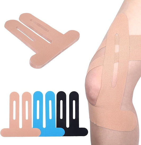 20 Count Kinesiology Tape,Precut Kinesiology Tape for Knees,Original Cotton Elastic Athletic Strips Knee Tapes for Muscle & Joint Support,Waterproof and Breathable,Sport Knee Support Patch Stickers