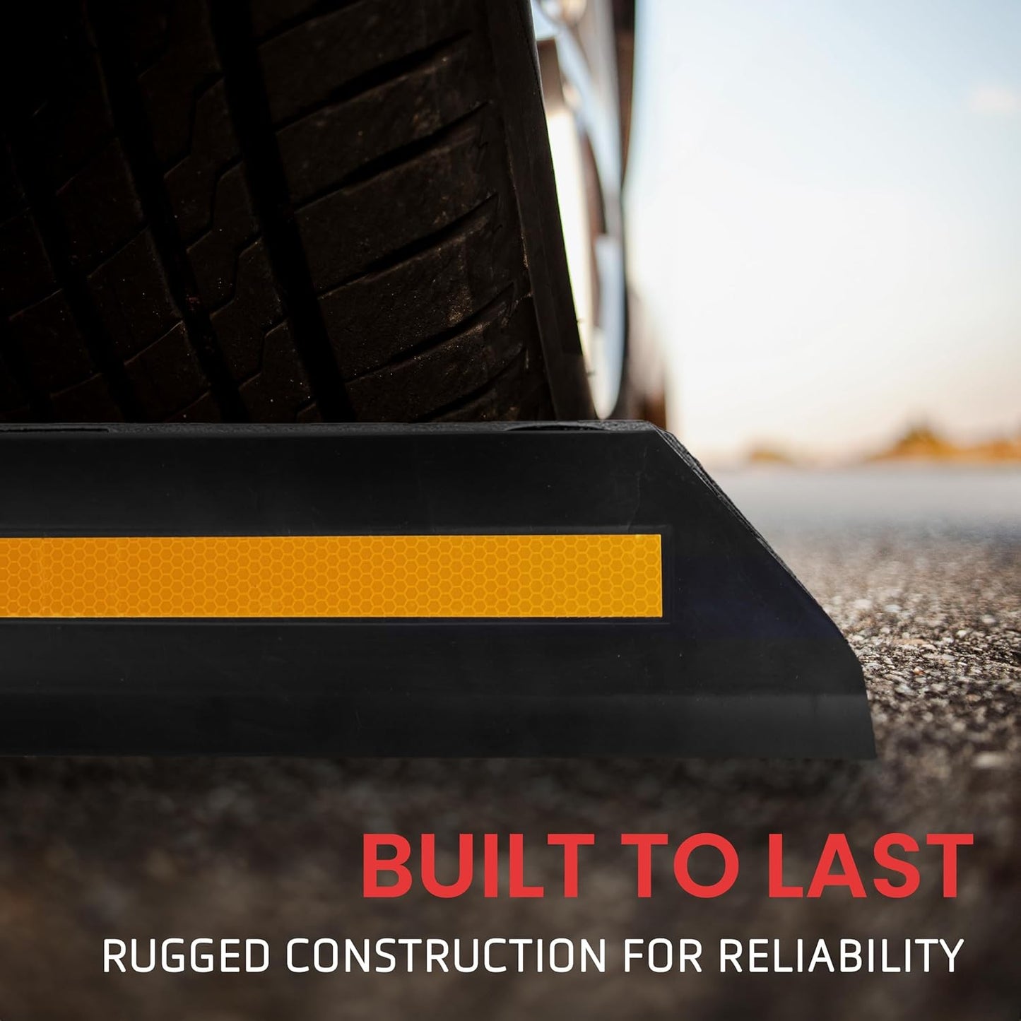 PYLE Garage Floor Stops for Vehicles - 2PC Heavy Duty Rubber Vehicle Parking Lot Target Stoppers, Truck Curb Tire Wheel Guide Blocks, Car Park Aid Assist Bumpers/Stopper for Driveway Stop -PCRSTP22