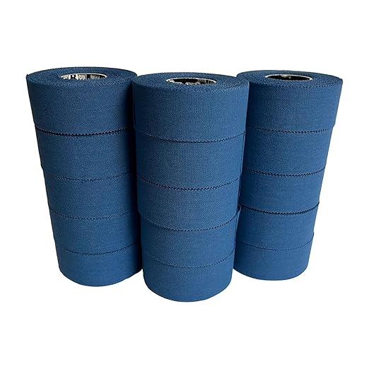 Ringside 1" Athletic Trainers Tape, Cotton Kinesiology Tape for Combat Sports, Adhesive, 30 Foot Rolls, Blue, 15 Rolls