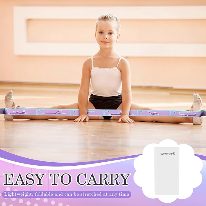 Stretch Strap for Kids Elastic Gymnastics Stretching Ballet Dance Band with 8 Loops Adjustable Exercise Training Resistance Strap for Children Stuff Pilates Latin Yoga Equipment