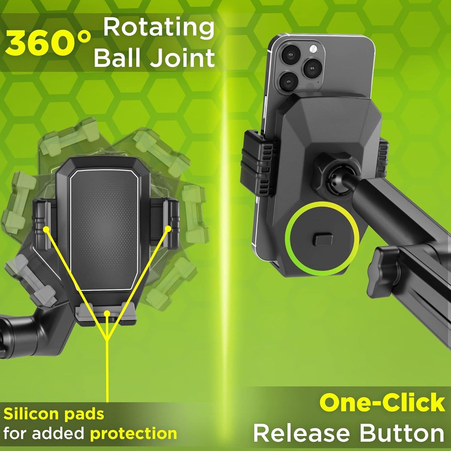 Phone Mount for Truck Phone Holder for Truck - Heavy Duty Super Suction Cup, Mobile Device Holder Dashboard Window 16.9 inch Long Arm & Stable, iPhone & Samsung Compatible, Semi Trucker, Gray