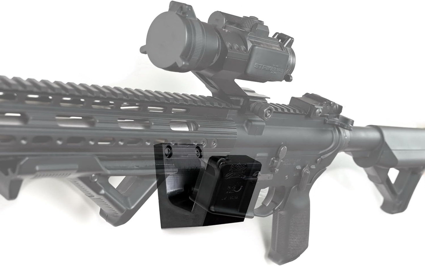 Spartan Mounts Locking .223/5.56 Rifle Mount Wall Display | Low Profile Floating Design Vertical and Horizontal Mounting Solution | Gun Room Safe Storage Organzation | Made in USA