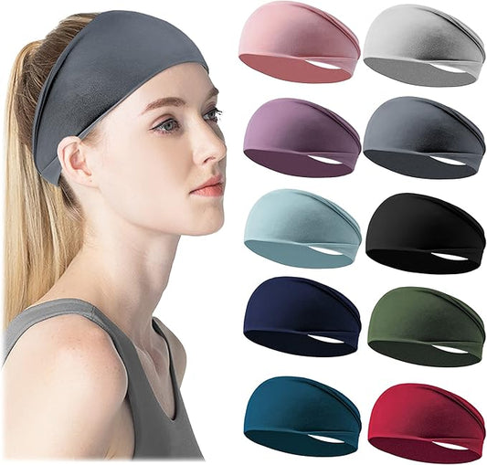 Women's Workout Headbands Non Slip Sport Sweatbands Yoga Hairbands for Travel Fitness Athletic Elastic Moisture Wicking for Girls