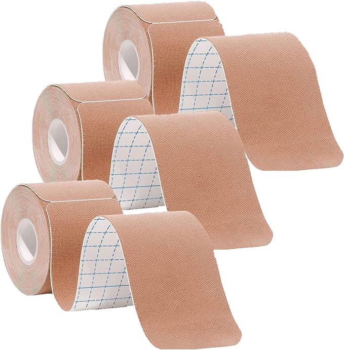 Kinesiology Tape Precut, Athletic Sports Tape Adhesive for Muscles Ankle Neck Knee Shoulder Promotes Recovery and Providing Support, Total 60 Precut Strips(Skin Color)