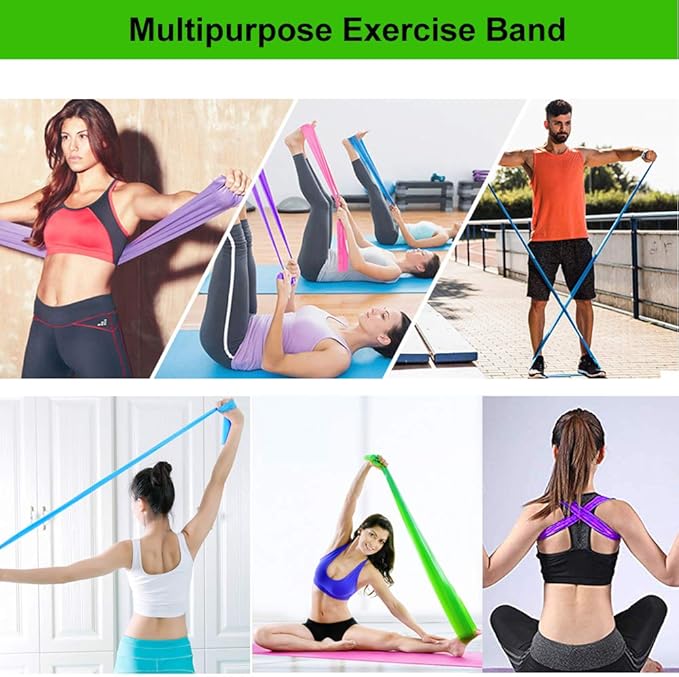 Resistance Bands, Elastic Exercise Bands for Working Out, Physical Therapy, Recovery, Yoga, Pilates, Strength Training