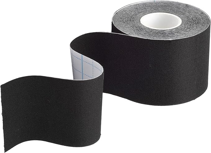 Copper Infused Kinesiology Tape, Water Resistant Premium Elastic Tape, Hypoallergenic, Ideal for Muscle Support & Injury Prevention (Black)