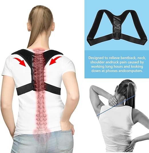 Posture Corrector for Women & Men, Adjustable Back Brace for Posture Support, Breathable & Invisible Upper Back Straightener – Relieves Neck, Shoulder, Clavicle Pain, Improves Alignment for Sitting